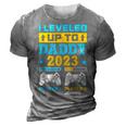 I Leveled Up To Daddy 2023 Soon To Be Dad Fathers Day Gift 3D Print Casual Tshirt Grey