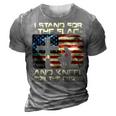 I Stand For The Flag And Kneel For The Cross Military 3D Print Casual Tshirt Grey