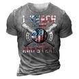 I Teach My Kids To Hit And Steal Baseball Dad American Flag 3D Print Casual Tshirt Grey