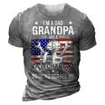 Im A Dad Grandpa Mechanic Quotes American Flag Patriotic Gift For Mens 3D Print Casual Tshirt Grey