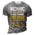 Mechanic Sarcastic Graphic Funny Repair Shop 3D Print Casual Tshirt Grey