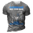 My Daughterinlaw Has Your Back Air Force Fatherinlaw Gift For Mens 3D Print Casual Tshirt Grey