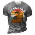 Papa Bear Father Daddy Fathers Day Gift Best Dad Ever Gift For Mens 3D Print Casual Tshirt Grey