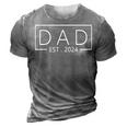 Promoted To Dad 2024 New Dad Fathers Day Baby Daddy Gift 3D Print Casual Tshirt Grey