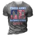 Proud Army National Guard Sister Usa Veteran Military 3D Print Casual Tshirt Grey