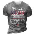 Proud Army National Guard Stepdad Us Military Gift 3D Print Casual Tshirt Grey
