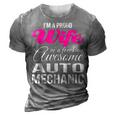 Proud Wife Of Freaking Awesome Auto Mechanic Wife 3D Print Casual Tshirt Grey
