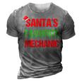Santas Favorite Mechanic Funny Ugly Christmas Gift 3D Print Casual Tshirt Grey