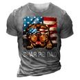 Shar Pei Dad American Flag 4Th Of July Dog Fathers Day Gift For Mens 3D Print Casual Tshirt Grey
