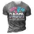 Soon To Be Daddy Est 2023 New Dad Pregnancy 3D Print Casual Tshirt Grey