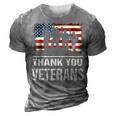 Thank You Military Veterans Veterans Day 3D Print Casual Tshirt Grey