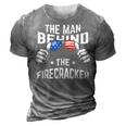 The Man Behind The Firecracker 4Th Of July Pregnancy New Dad 3D Print Casual Tshirt Grey