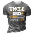 Uncle 2023 Loading Pregnancy Announcement Nephew Niece Gift For Mens 3D Print Casual Tshirt Grey