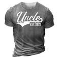 Uncle Est 2023 For Pregnancy Announcement Gift For Mens 3D Print Casual Tshirt Grey