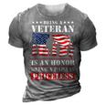 Veteran Papa Military Dad Army Fathers Day Gift Gift For Mens 3D Print Casual Tshirt Grey