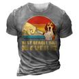 Vintage Best Beagle Dad Ever Bump Fit Funny Dog Lover Gift Gift For Mens 3D Print Casual Tshirt Grey