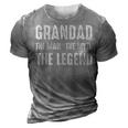 Vintage Grandad The Man The Myth The Legend 3D Print Casual Tshirt Grey