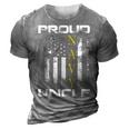 Vintage Proud Navy Uncle With American Flag Gift 3D Print Casual Tshirt Grey