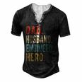 Dad Husband Engineer Hero Men's Henley T-Shirt Black
