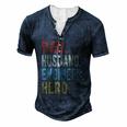 Dad Husband Engineer Hero Men's Henley T-Shirt Navy Blue