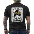 13Th Birthday Decorations Girl Messy Bun 13 Years Old Bday Men's Back Print T-shirt