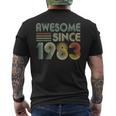 40 Year Old Awesome Since 1983 40Th Birthday Decorations Men's Back Print T-shirt