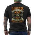 40Th Birthday Gift 40 Years Old Legends Born In May 1983 Mens Back Print T-shirt