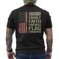 5 Things Dont Mess With Family Faith Friends Flag Firearms Men's T-shirt Back Print
