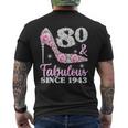 Womens 80 & Fabulous 80 Years Old 80Th Birthday Diamond Crown Shoes Men's Back Print T-shirt