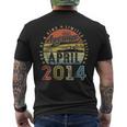9Th Birthday Awesome Since April 2014 9 Year Old Men's Back Print T-shirt