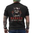 Badass I Do What I Want Cool Vintage Retro Funny Cat Lover Mens Back Print T-shirt