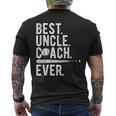 Baseball Best Uncle Coach Ever Proud Dad Daddy Fathers Day Men's Back Print T-shirt