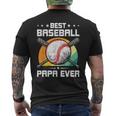 Best Baseball Papa Ever Baseball Lover Dad Gift Mens Back Print T-shirt