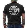Best Custodian Ever Funny School Janitor Custodians Gift Mens Back Print T-shirt