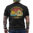 Mens Best Golden Retriever Dad Ever Vintage Puppy Lover Men's T-shirt Back Print