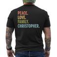 Christopher Last Name Peace Love Family Matching Mens Back Print T-shirt