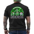 Cute Gnome One Fights Alone Green Ribbon Mental Health Mens Back Print T-shirt