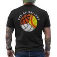 Mens Dad Of Ballers Softball Volleyball Basketball Dad Men's Back Print T-shirt