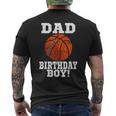 Dad Of The Birthday Boy Basketball Lover Vintage Retro Men's T-shirt Back Print