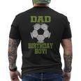 Dad Of The Birthday Boy Soccer Lover Vintage Retro Men's T-shirt Back Print