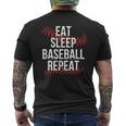 Eat Sleep Baseball Repeat Player Baseball Men's Back Print T-shirt Eat Sleep Baseball Repeat Player Baseball Men's Back Print T-shirt