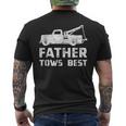 Fathers Day Tow Truck Dad Tows Best Towing Men's Back Print T-shirt Fathers Day Tow Truck Dad Tows Best Towing Men's Back Print T-shirt