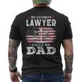 Mens My Favorite Lawyer Calls Me Dad Usa Flag Dad Father Men's T-shirt Back Print