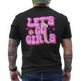 Lets Go Girls Cowgirls Hat Boots Country Western Cowgirl Men's T-shirt Back Print