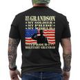 Mens My Grandson My Soldier Hero Proud Military Grandad Men's T-shirt Back Print