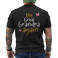 Great Grandpa Again 2023 Baby Shower Pregnancy Family Match Men's Back Print T-shirt