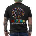 Hand Flag Tree Root Latino National Hispanic Heritage Month Men's Back Print T-shirt