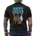 Happy Easter Chicken Bunnies Egg Poultry Farm Animal Farmer Men's Back Print T-shirt