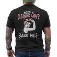 Housekeeping Retro Woman Need A Cleaning Lady Ask Me Men's Back Print T-shirt