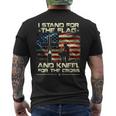 I Stand For The Flag And Kneel For The Cross Military Mens Back Print T-shirt